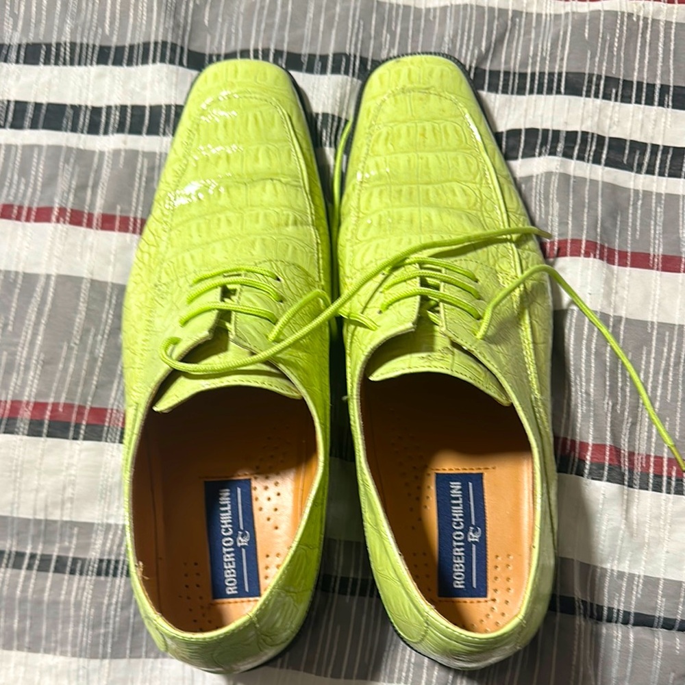 Roberto Cavalli Men's Vibrant Green Oxfords